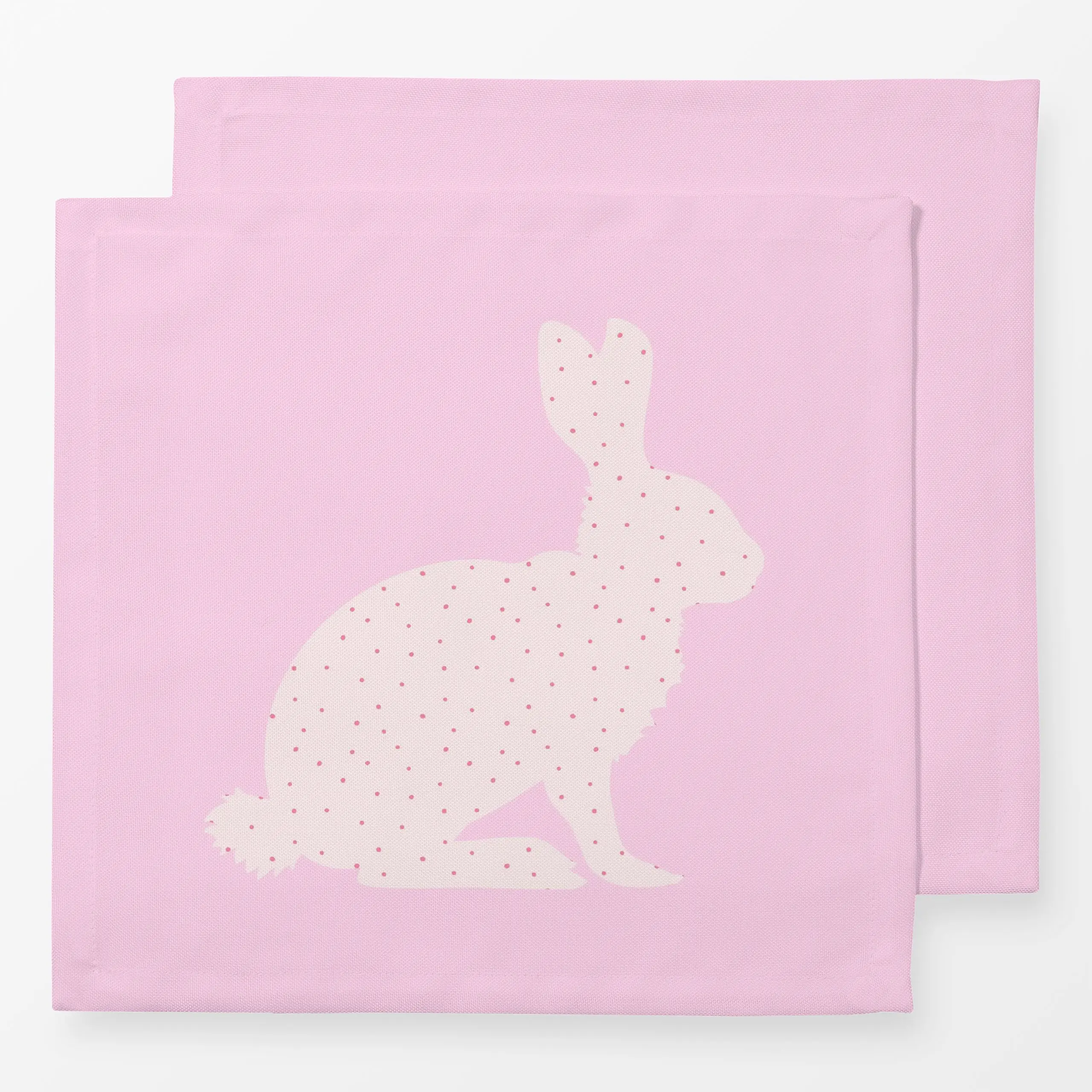 Servietten Hase Rosa Polka Dots - Frühling, Tiere, Ostern - von „Monika Strigel"; Punkte, rosa, Hase, Ostern, gepunktet, Fru...