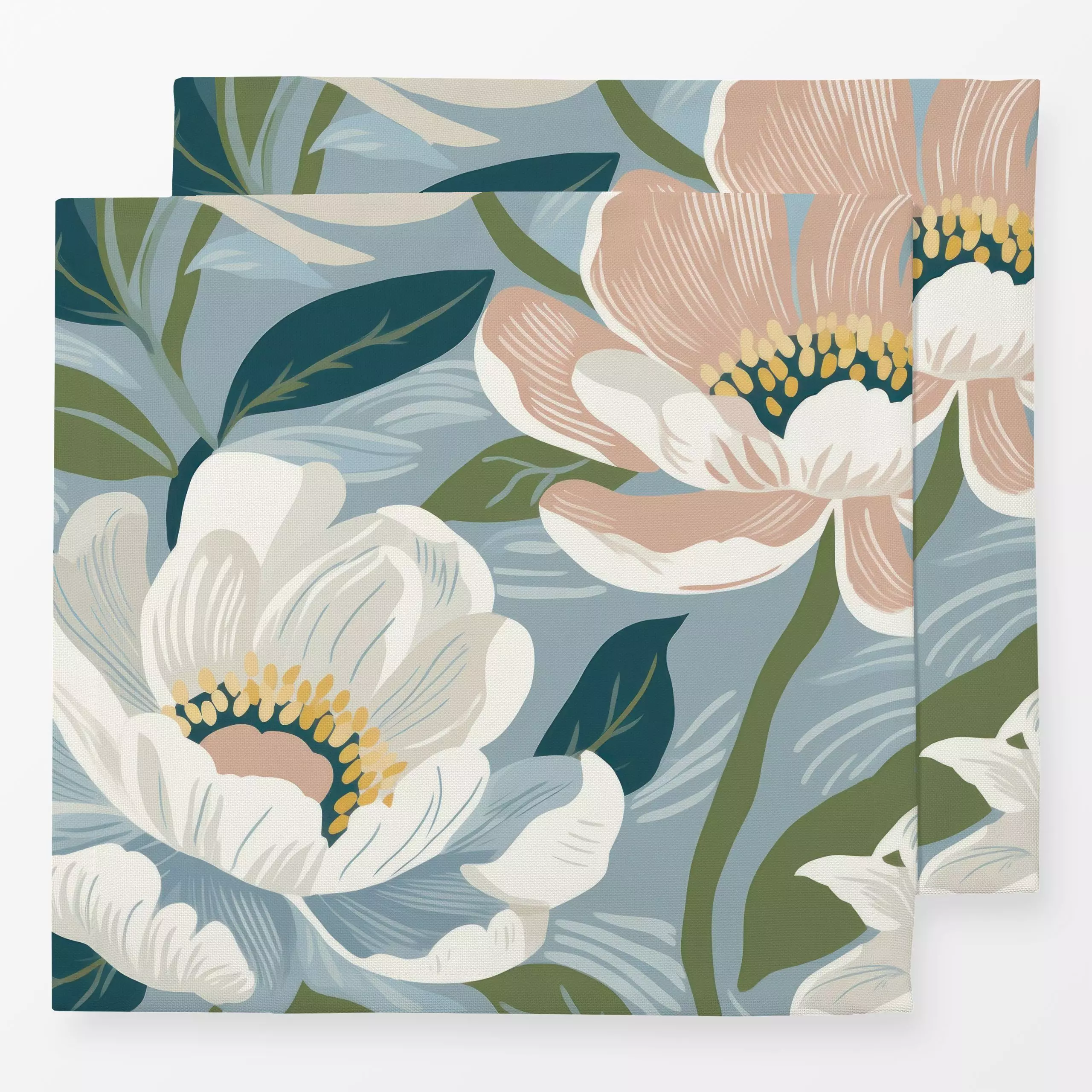 Servietten Midcentury Modern Floral 1 - Blumen & Florales, Sommer, Pflanzen & Botanik - von „Uta Naumann"; Natur, minimal, a...