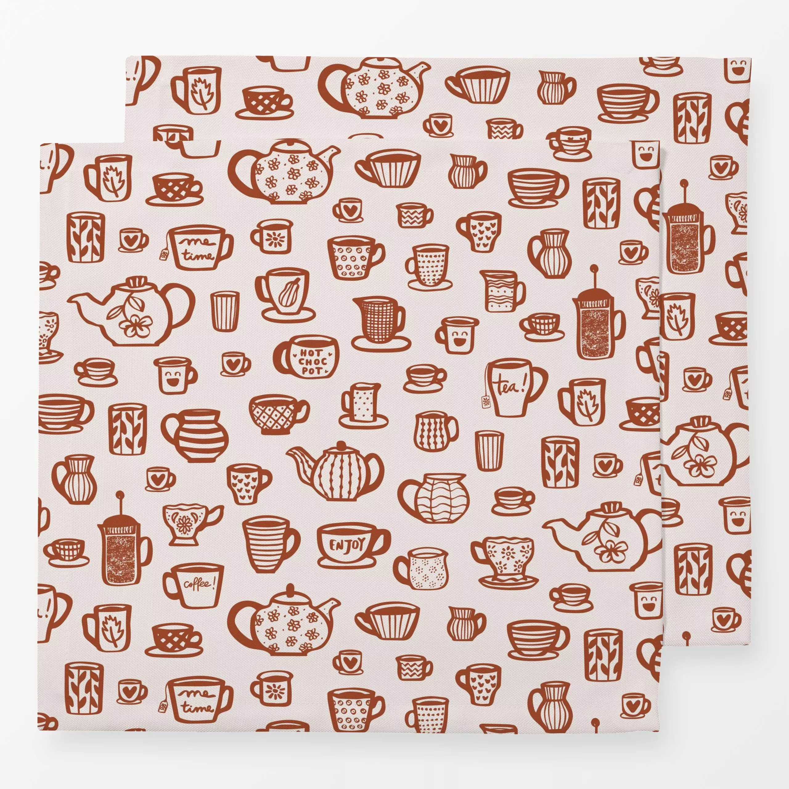 Servietten Kaffee Tee Tassen Muster Braun - Herbst, Symbole & Muster, Küche, Essen & Trinken - von „Kathrin Woo"; Kaffee, Hy...