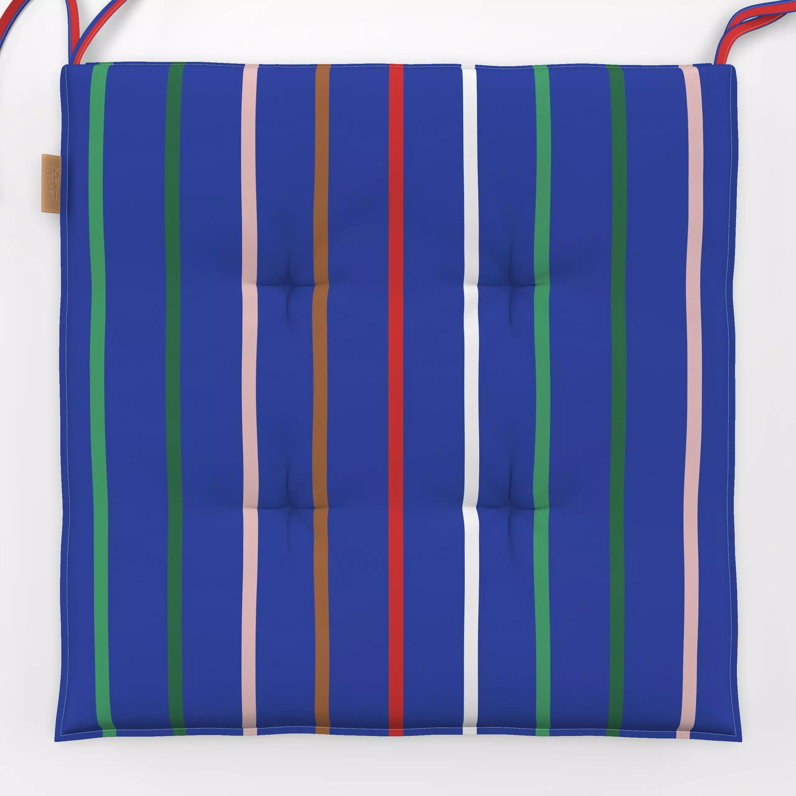 Sitzkissen Jolly Stripes Blue - Weihnachten, Symbole & Muster - von „Lisa Jasmin Bauer"; Streifen, Weihnachten, farbenfroh, ...
