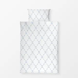 Bettwäsche Rautenmuster blau