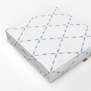 Bodenkissen Rautenmuster blau