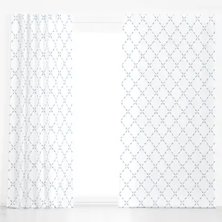 Dekovorhang Rautenmuster blau