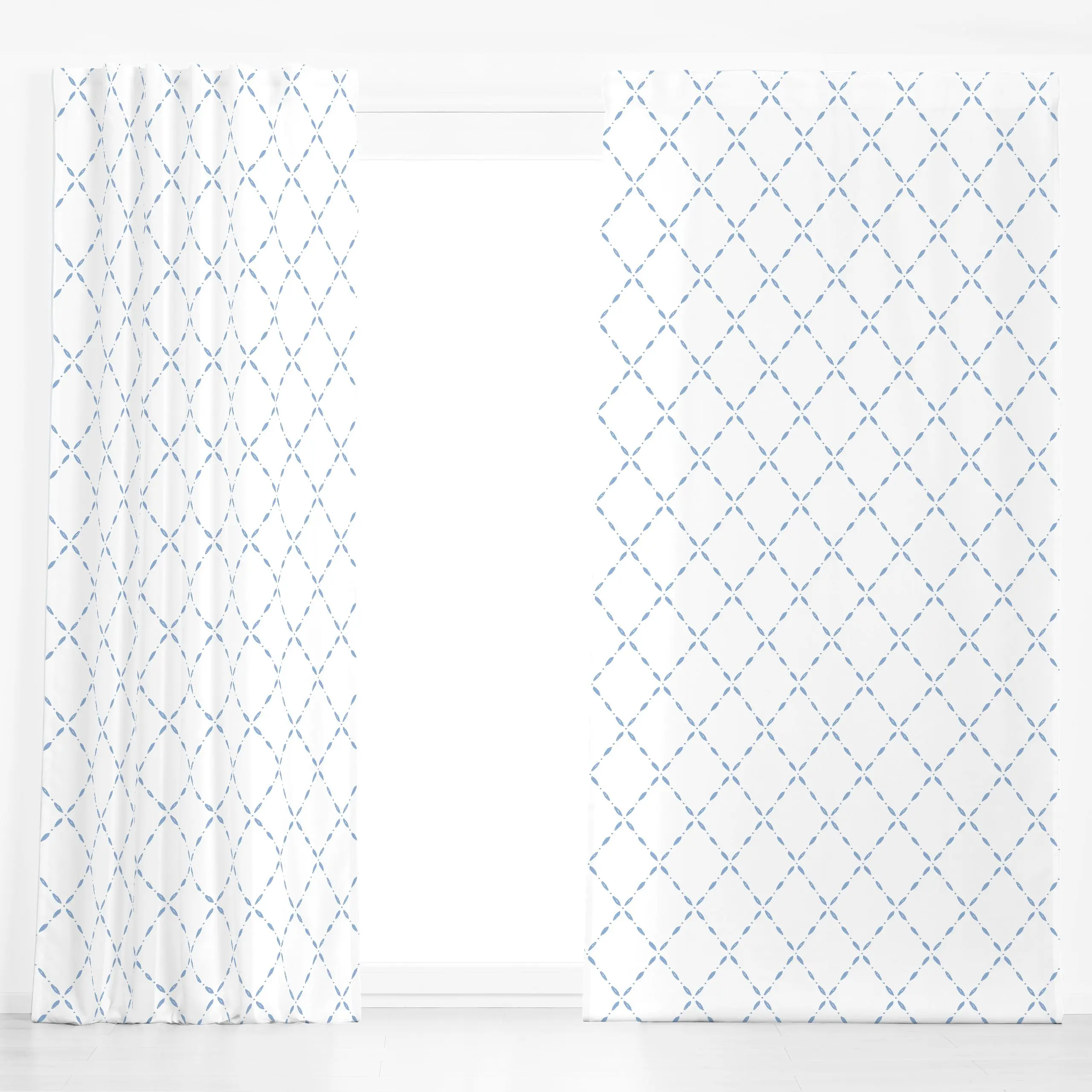 Dekovorhang Rautenmuster blau - Frühling, Symbole & Muster, Ostern - von „moDeern Design Studio"; Ostern, schlicht, Karos, c...