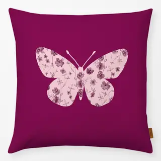 Kissen Schmetterling mit Blumen