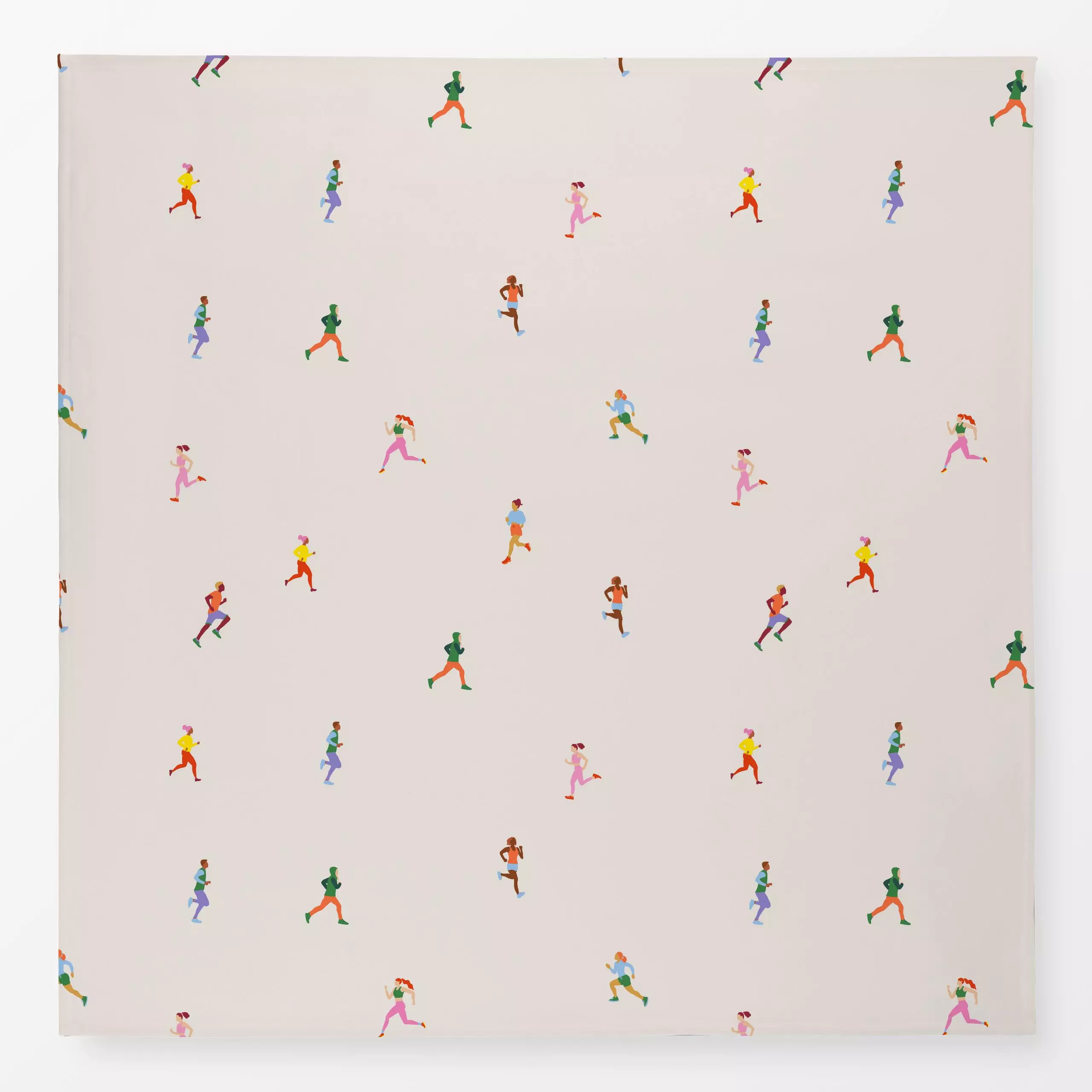 Tischdecke Joggen Laufen Muster - Sport - von „textilwerk"; Illustration, skandinavisch, beige, Sport, geschenkidee, minimal...