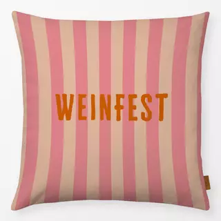 Kissen Weinfest Orange Streifen Pink