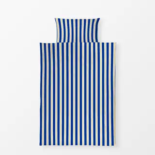 Bettwäsche Streifen blau-gelb