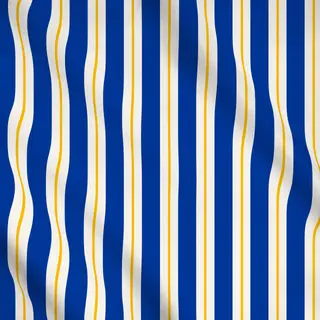 Meterware Streifen blau-gelb