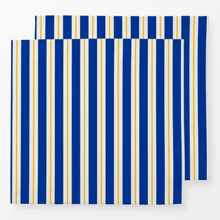 Servietten Streifen blau-gelb