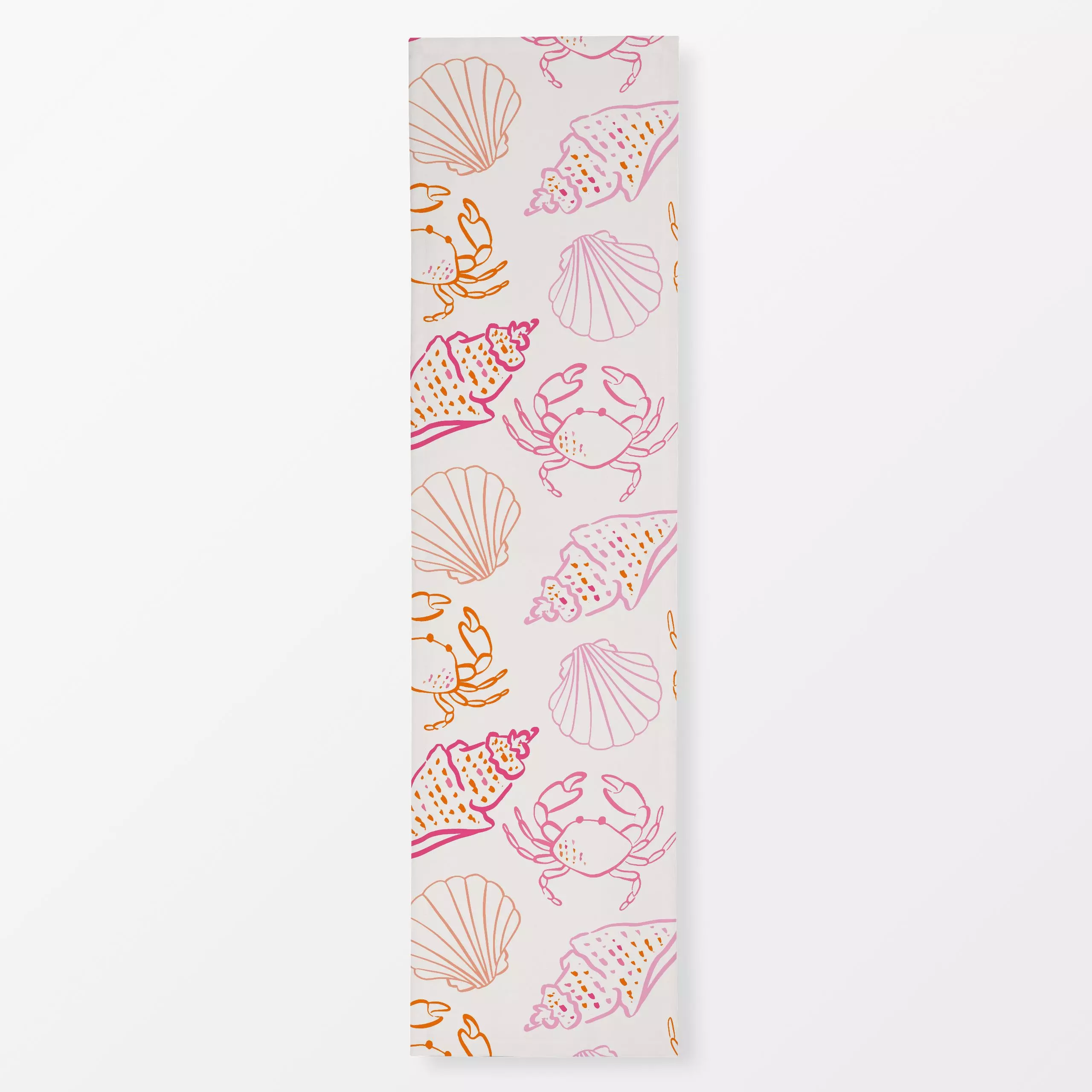 Tischläufer Muschel Allover rosa - Natur & Landschaft, Sommer - von „Kruth Design"; Meerestiere, Hummer, Muscheln, Gartendek...