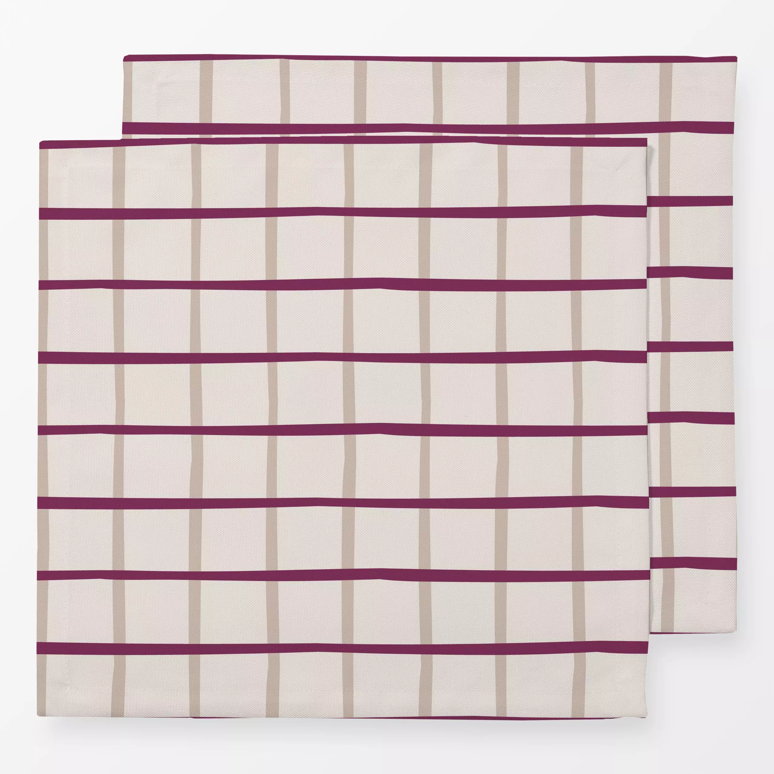 Servietten Fall Love Checks Red - Herbst, Symbole & Muster - von „Jana Driver"; beige, Karo, Herbst, kariert, weinrot, janad...