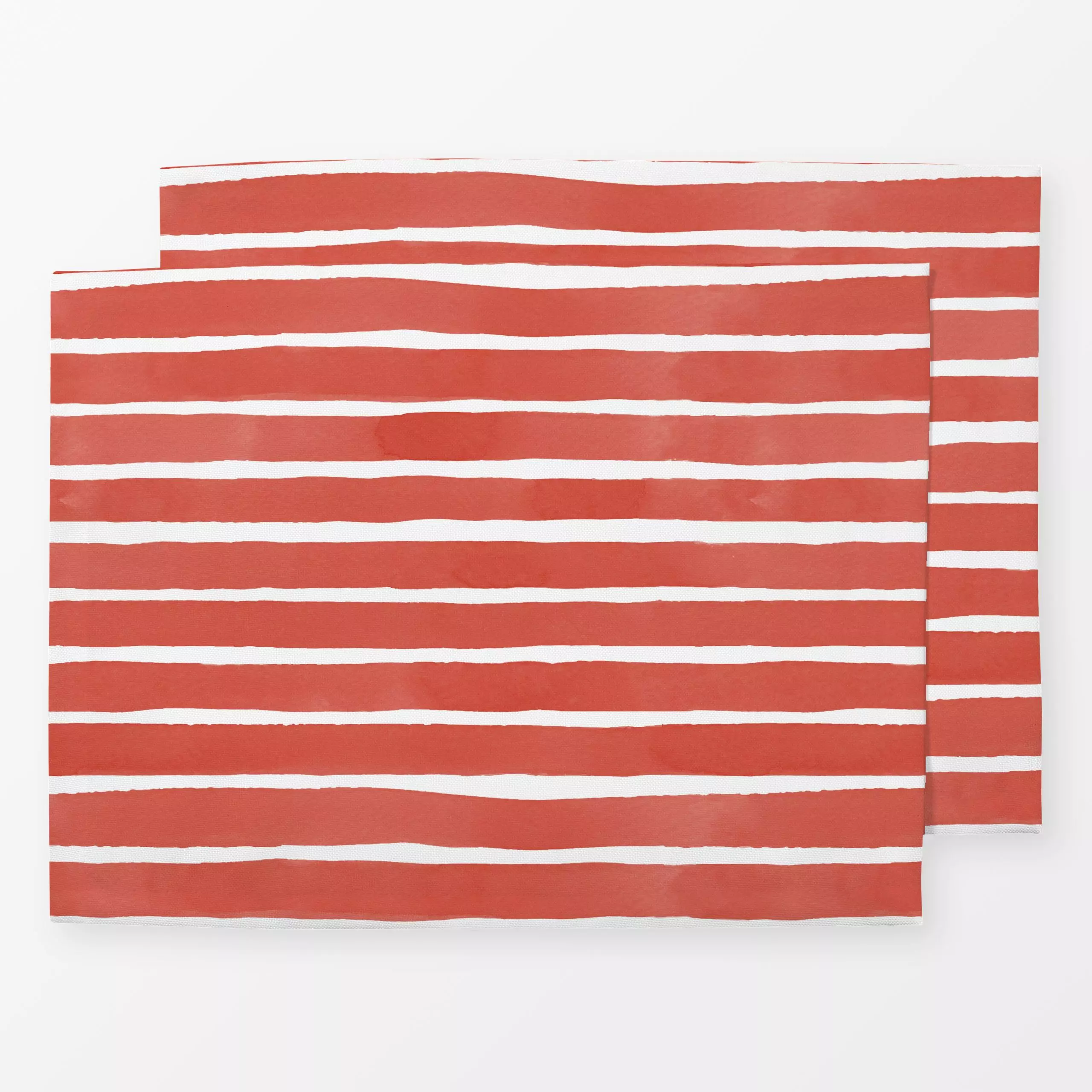 Tischset Aquarell Streifen Erdbeere Rot - Sommer, Symbole & Muster - von „Mareen Heinz"; Aquarell, Pinselstrich, Streifen, S...