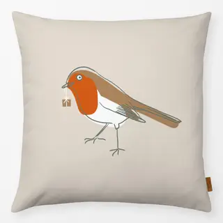Kissen Rotkehlchen mit Geschenk