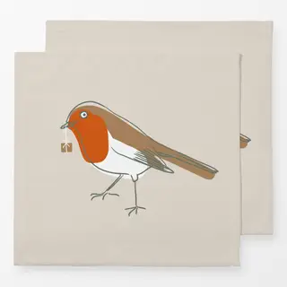 Servietten Rotkehlchen mit Geschenk