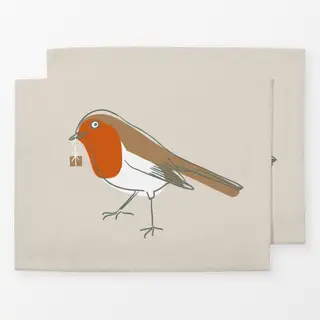 Tischset Rotkehlchen mit Geschenk