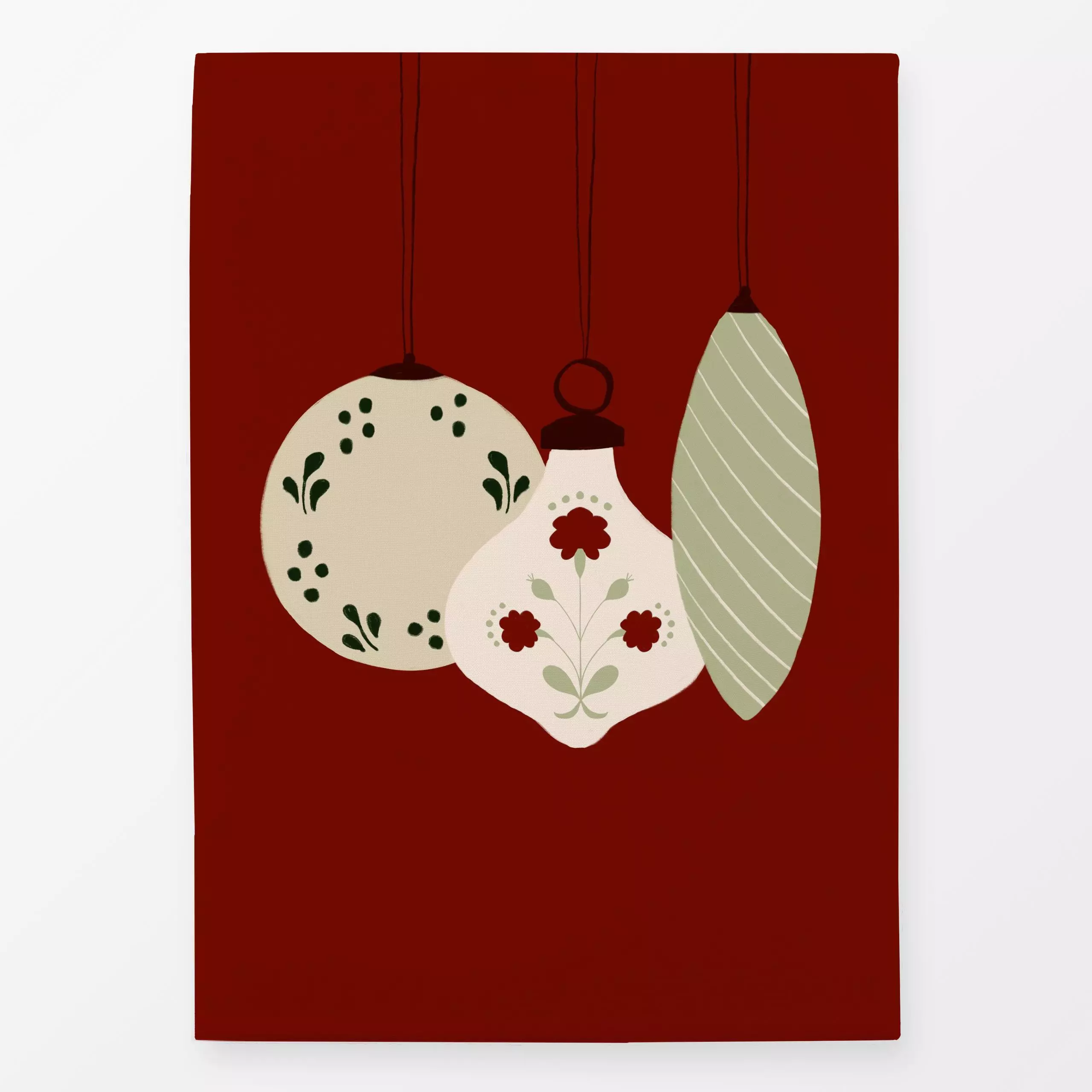 Geschirrtücher Weihnachtskugeln Rot - Weihnachten - von „Sophie Augustin Illustration"; Weihnachten, weihnachtlich, Weihnach...