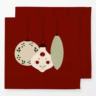 Servietten Weihnachtskugeln Rot