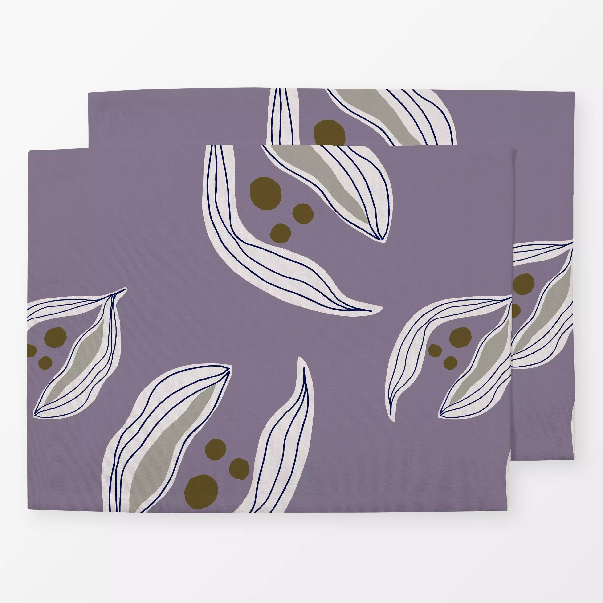 Tischset Lines and Leaves 7, Blumen, von Mareike Böhmer