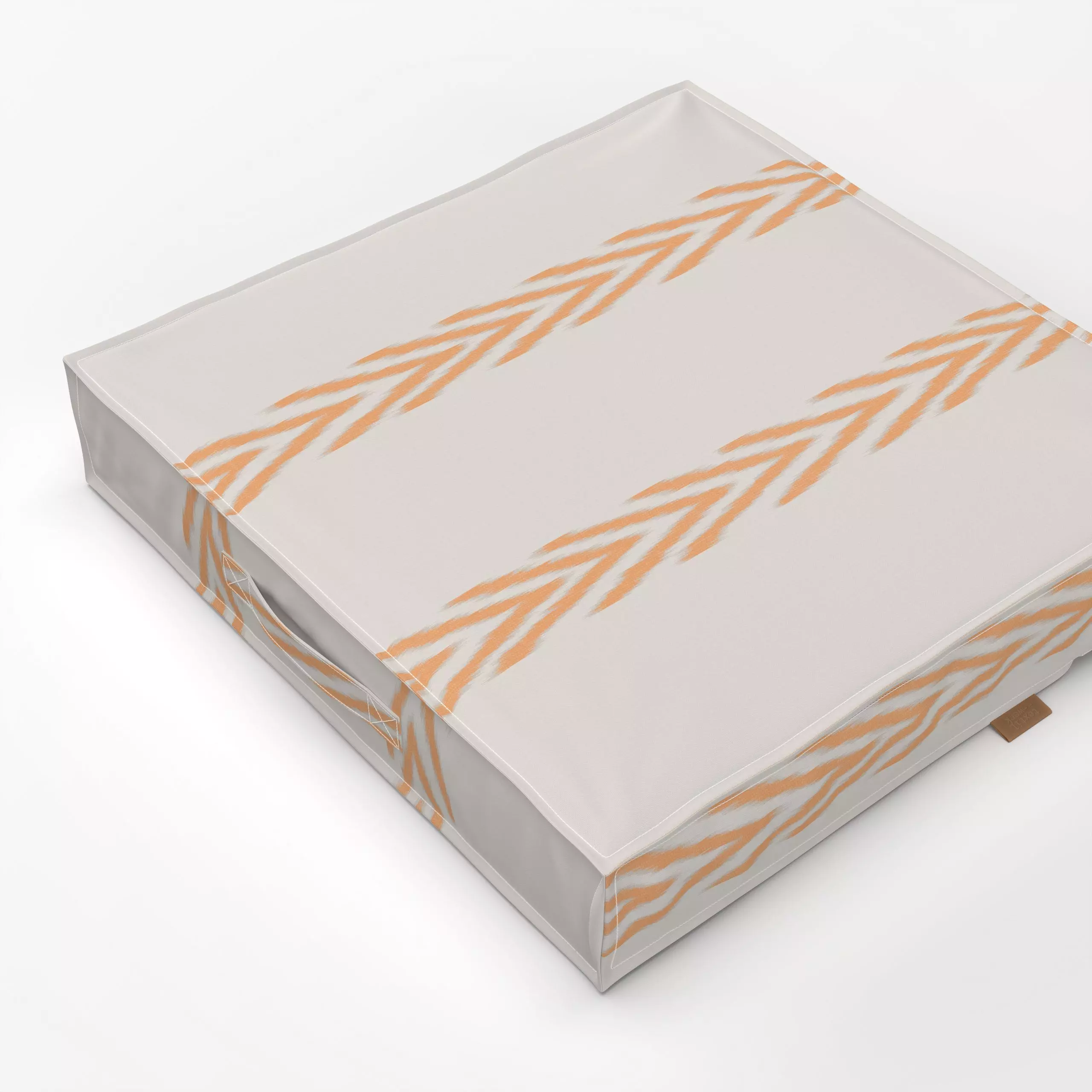 Bodenkissen Stripes Ikat Orange - Symbole & Muster, Reise - von „Studio Kesse"; marrakesch, marrokko, boho, Streifen, Orange...