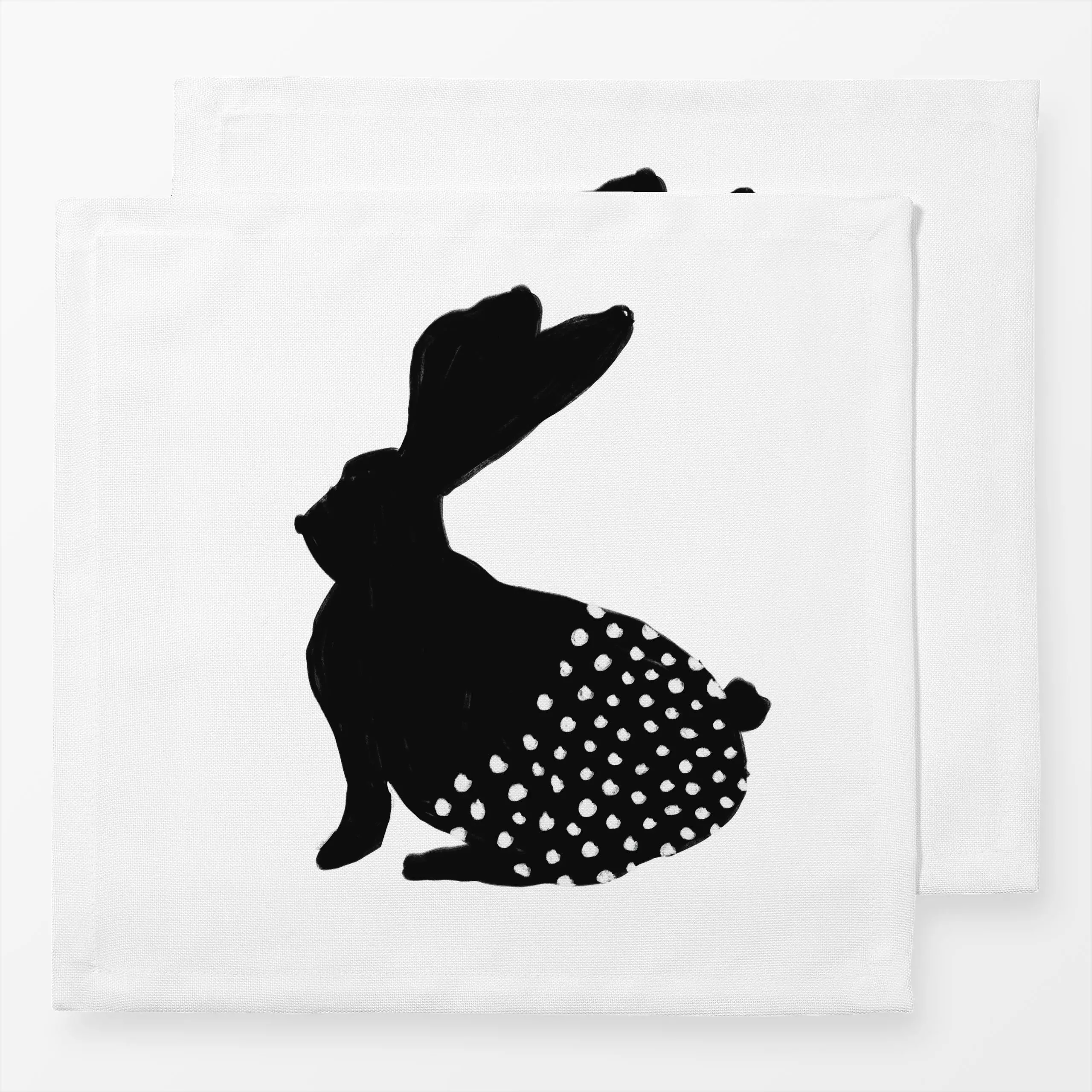 Servietten Osterhase mit Punkten Weiß - Frühling, Anlässe - von „Sophie Augustin Illustration"; Hase, Ostern, Osterhase, Hap...