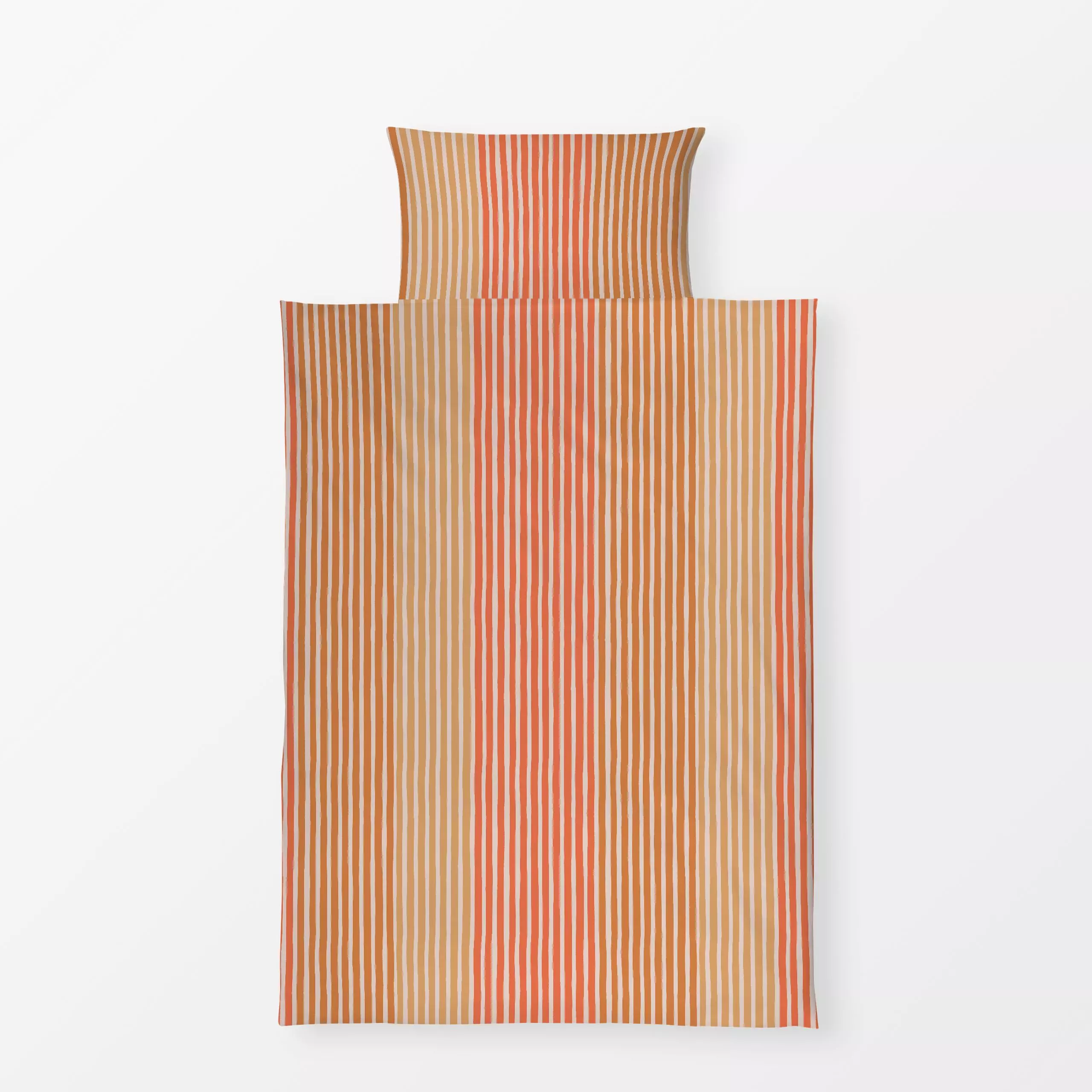 Bettwäsche Multicolor Streifen Orange - Symbole & Muster - von „Studio Kesse"; Linien, Streifen, Orange, Herbst, Scandi, Her...