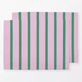 Tischset Schmale Streifen Grün Rosa