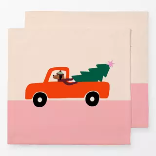 Servietten Hund mit Weihnachtsbaum