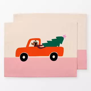 Tischset Hund mit Weihnachtsbaum