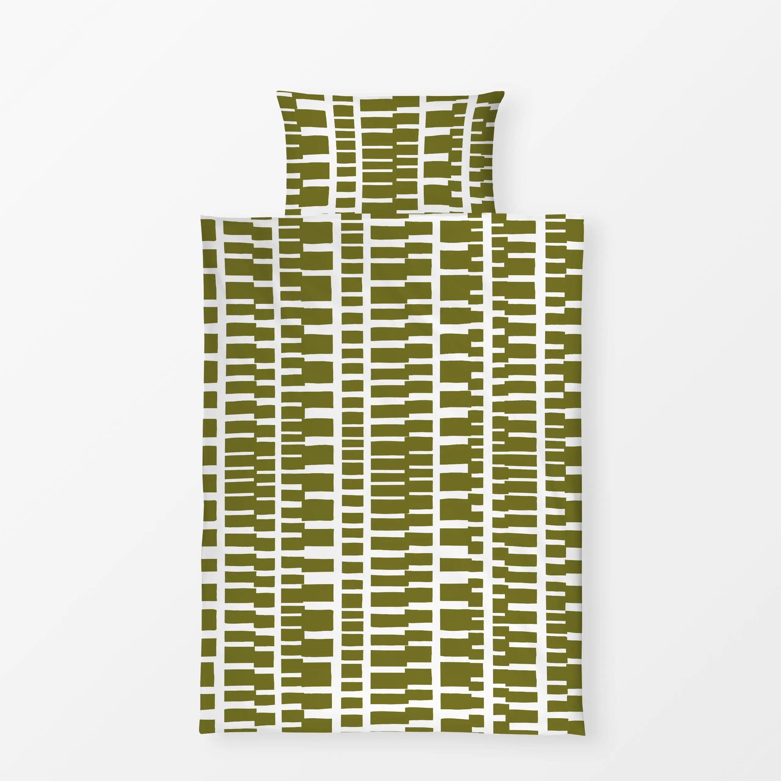 Bettwäsche Wild Stripes grün - Sommer, Symbole & Muster, Safari & Dschungel - von „moDeern Design Studio"; boho, Streifen, J...