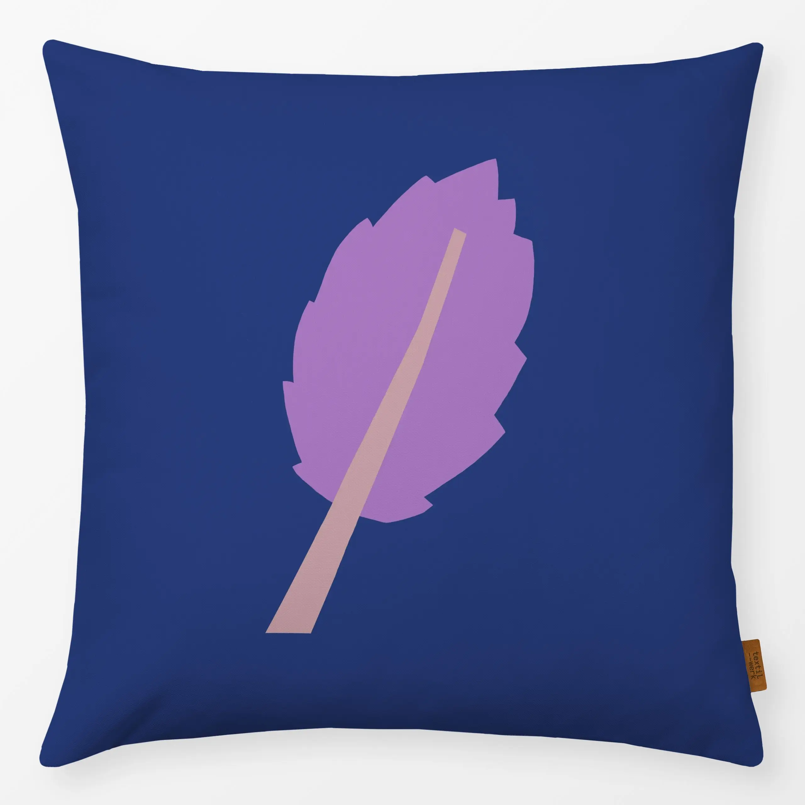 Kissen Frühling Blatt lila blau - Frühling, Symbole & Muster, Pflanzen & Botanik - von „Iris Knabenschuh Textildesign"; Zwei...