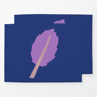 Tischset Frühling Blatt lila blau