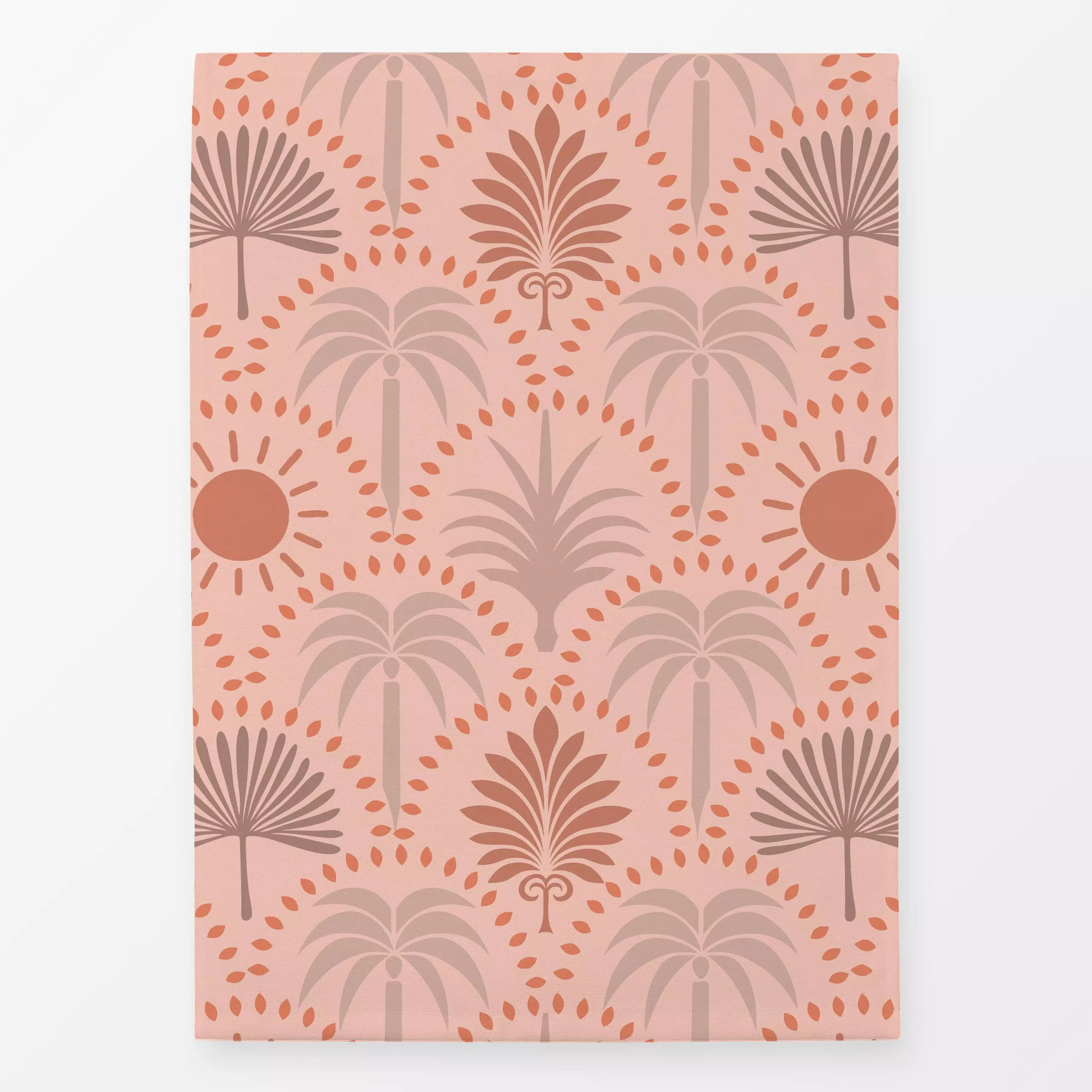 Geschirrtücher Palm Springs Mid Century Peach - Sommer, Pflanzen & Botanik - von „Andrea Haase"; Palmen, Sonne, Dessert, Som...