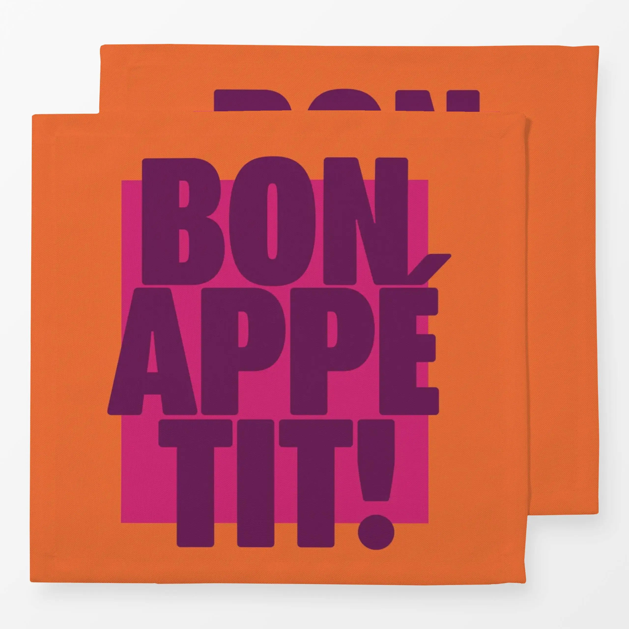 Servietten Bon Appetit Orange - Städte & Länder, Küche, Essen & Trinken - von „Malou Studio"; Kissen, Paris, typografie, Ess...