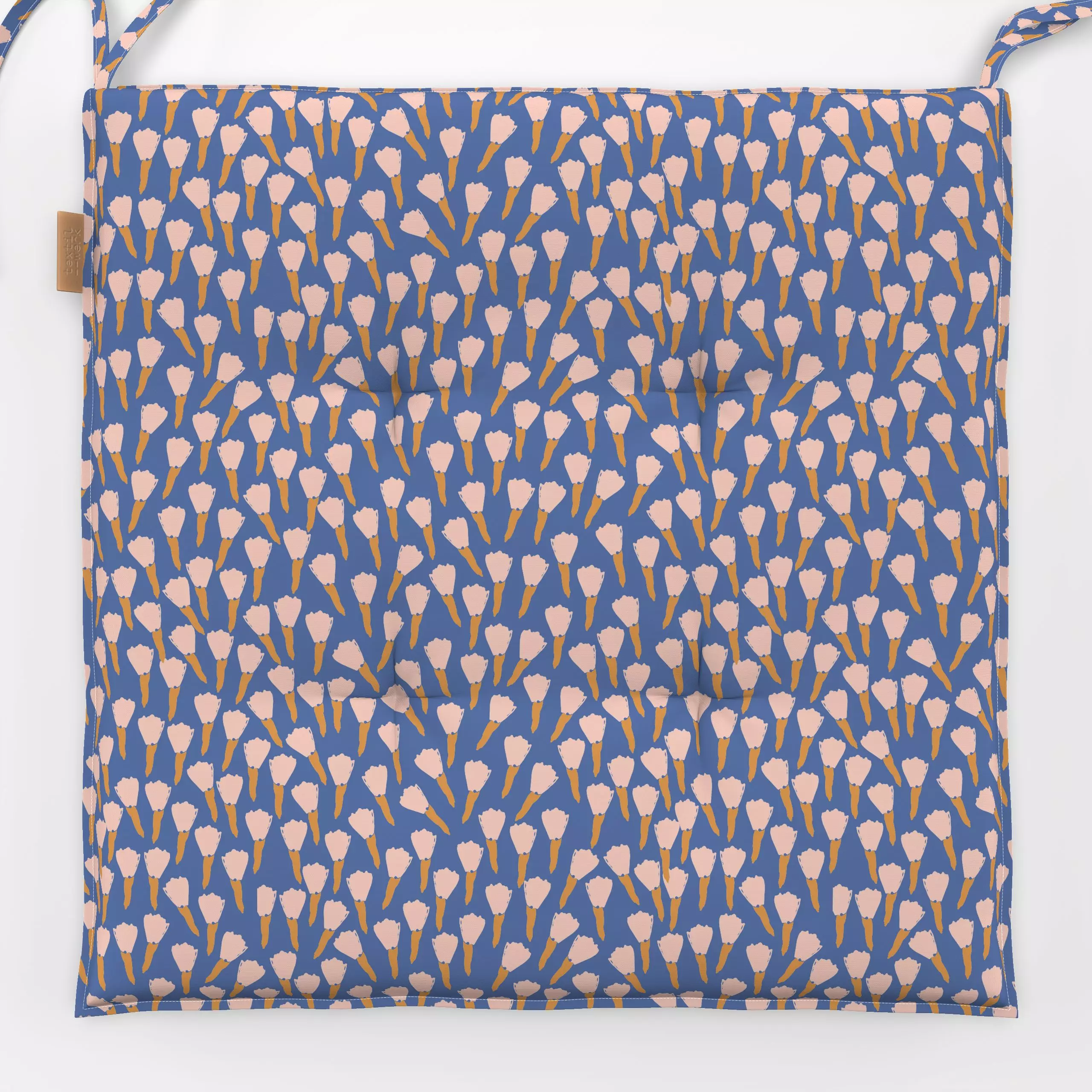 Sitzkissen tulips blue - Blumen & Florales, Sommer - von „Sara Maria"; skandinavisch, Blumen, Wildblumen, Sommerblumen, Scan...