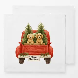 Servietten Golden Retriever  Christmas
