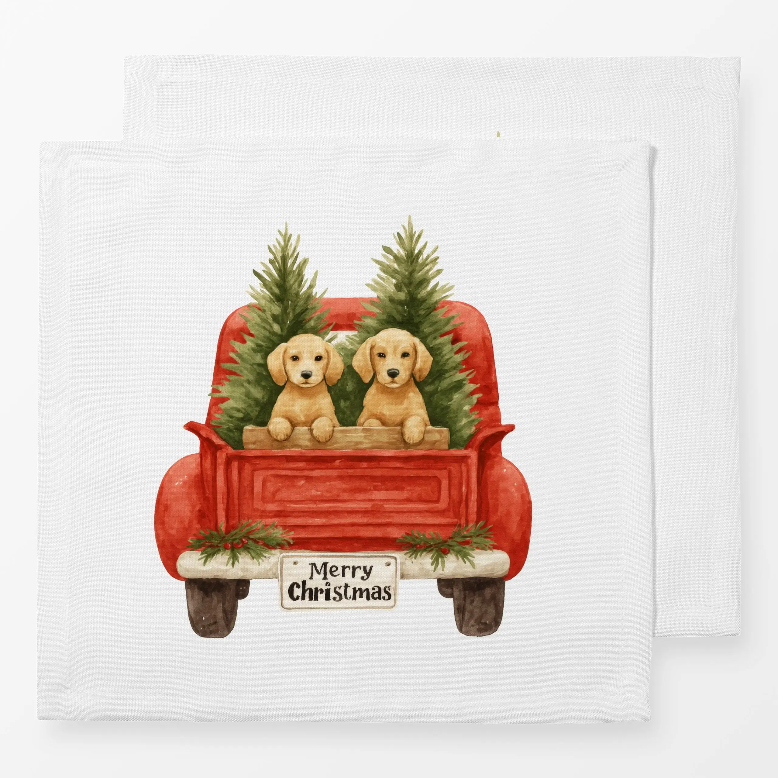 Servietten Golden Retriever Christmas - Weihnachten - von „Uta Naumann"; Kissen, Tiere, Auto, Geschenk, weihnachtlich, klass...