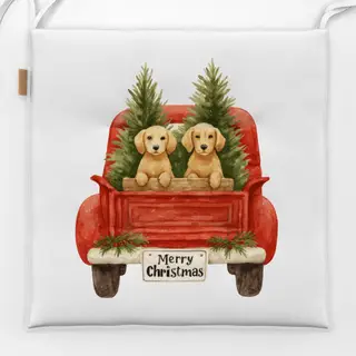 Sitzkissen Golden Retriever  Christmas