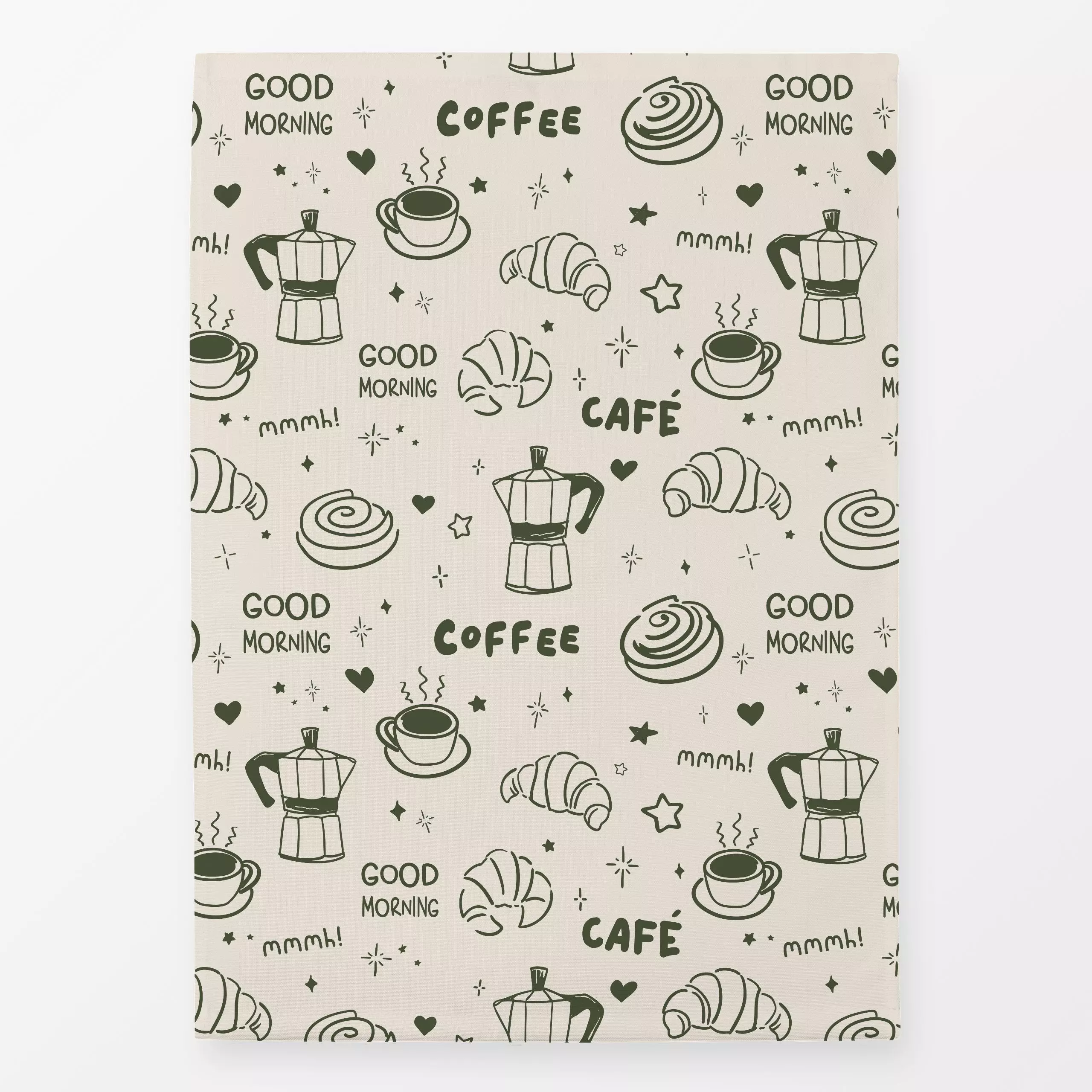 Geschirrtücher Good Morning Coffee Pattern - Sprüche & Schriftzüge, Symbole & Muster, Küche, Essen & Trinken - von „Karen Me...