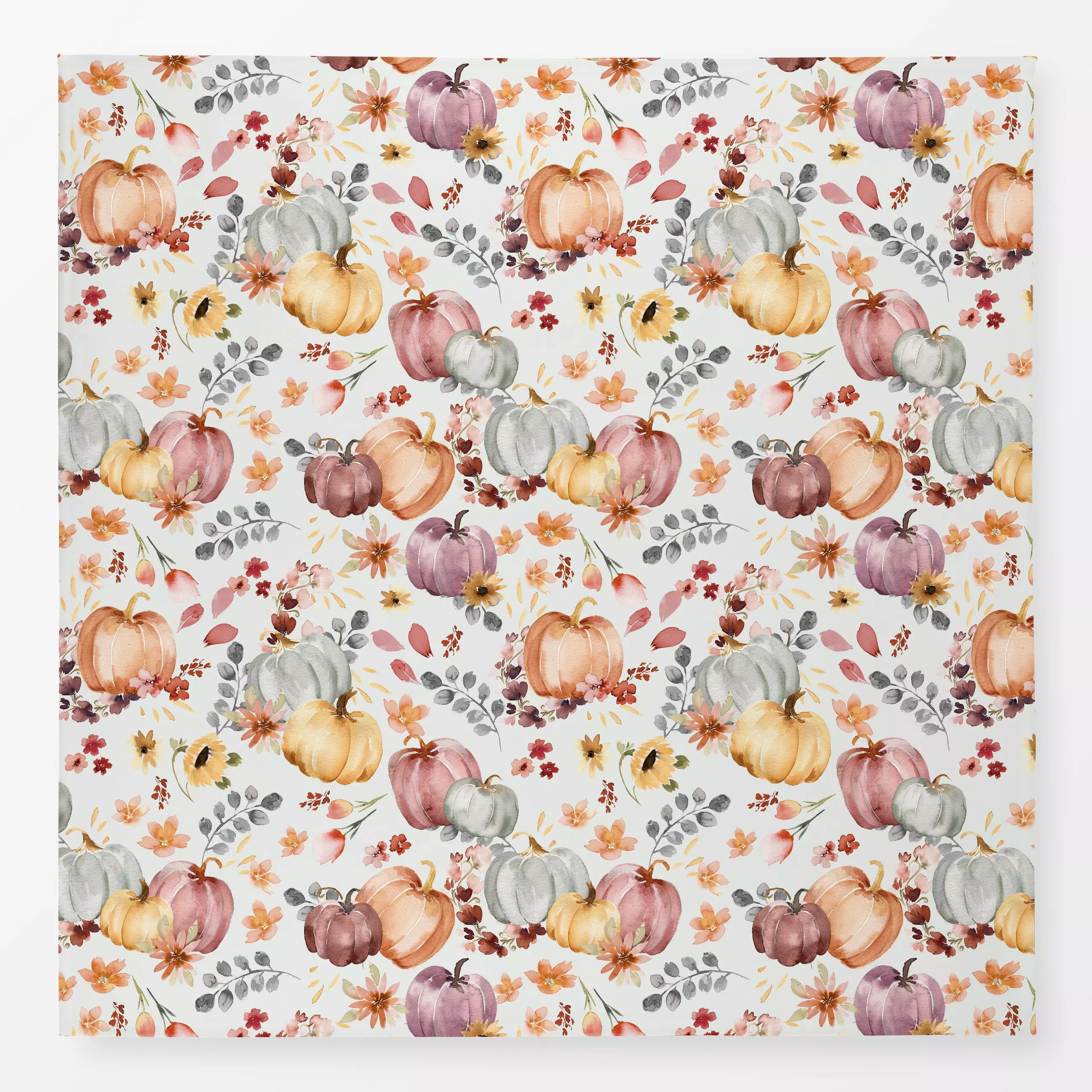 Tischdecke Kürbis Blumen Herbst - Herbst, Küche, Essen & Trinken - von „Ninola Design "; Aquarell, sonnenblumen, Herbst, Her...