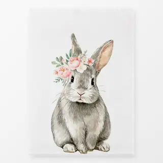 Geschirrtücher Hase mit Blumenkranz 2