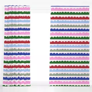 Dekovorhang Wintermuster auf hellrosa