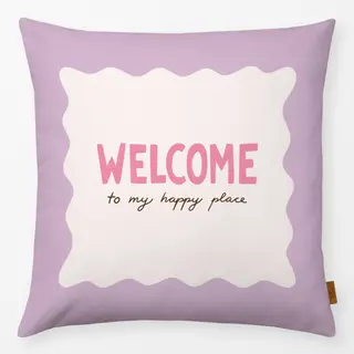 Kissen Welcome Willkommen Lila