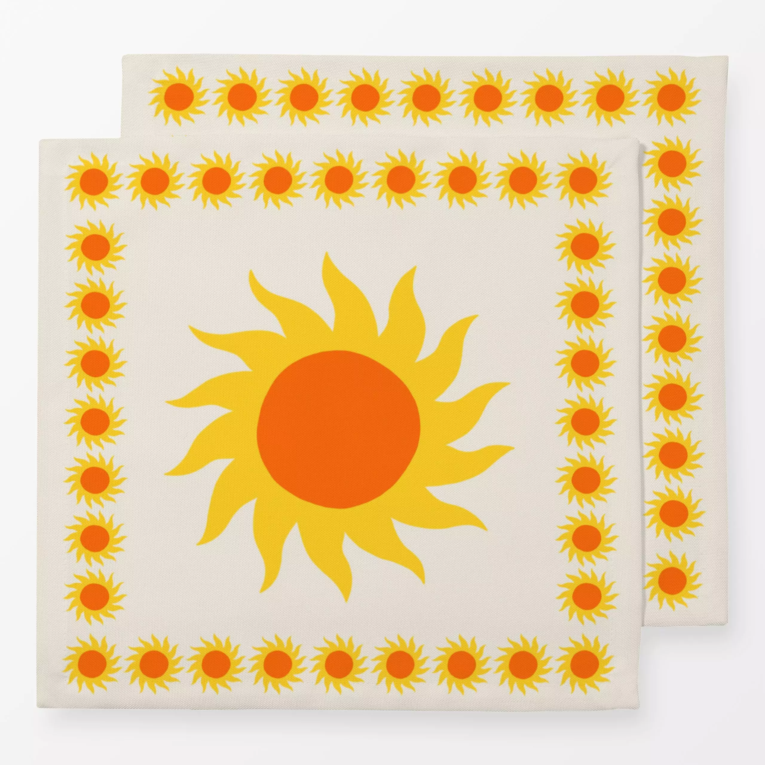 Servietten Sunny Sun - Sommer, Astronomie & Weltraum - von „textilwerk"; Illustration, Sonne, Sommer, trend, bunt, gelb, ges...