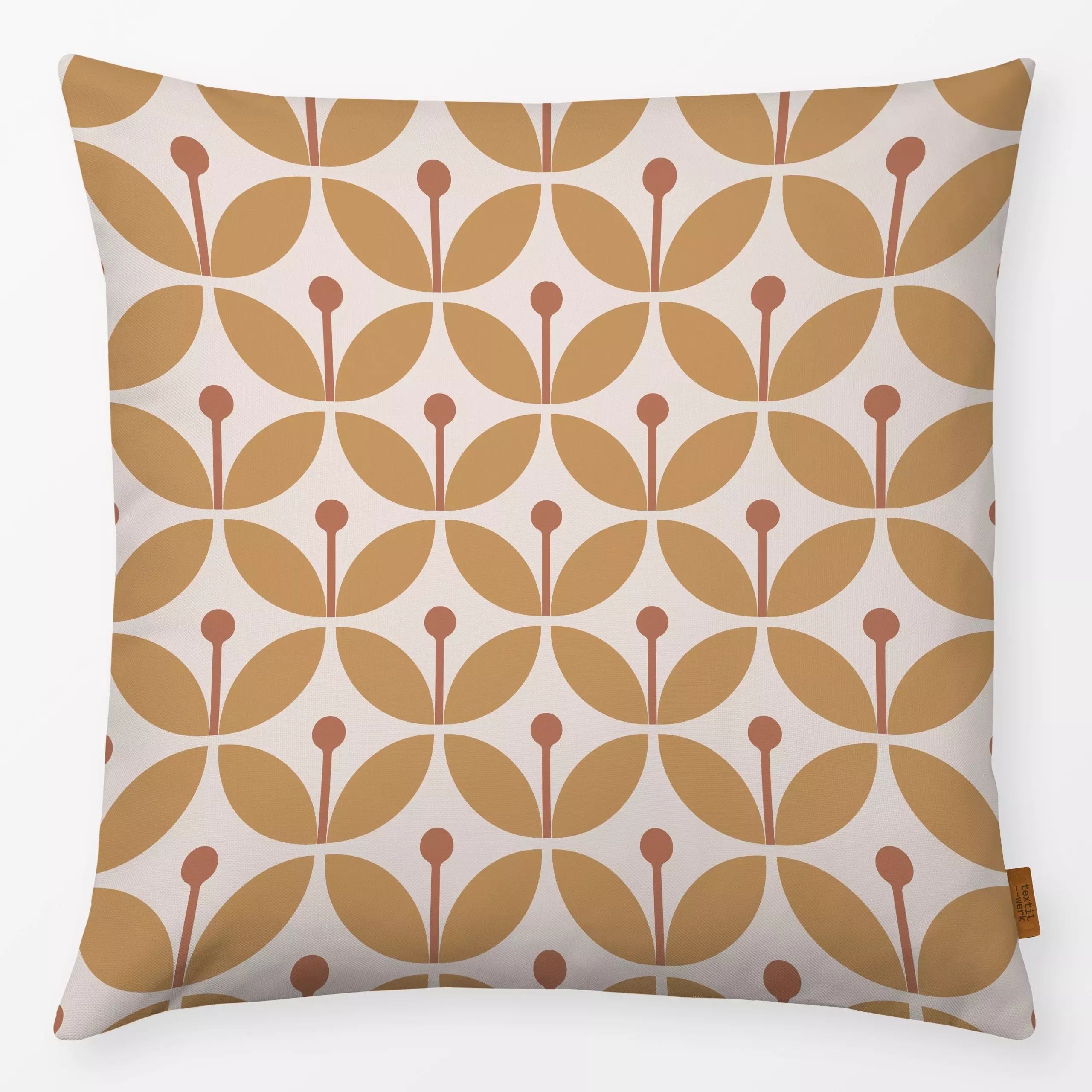 Kissen Modern Retro Floral Gelb - Symbole & Muster, Pflanzen & Botanik, Retro & Vintage - von „Kathrin Woo"; Muster, minimal...