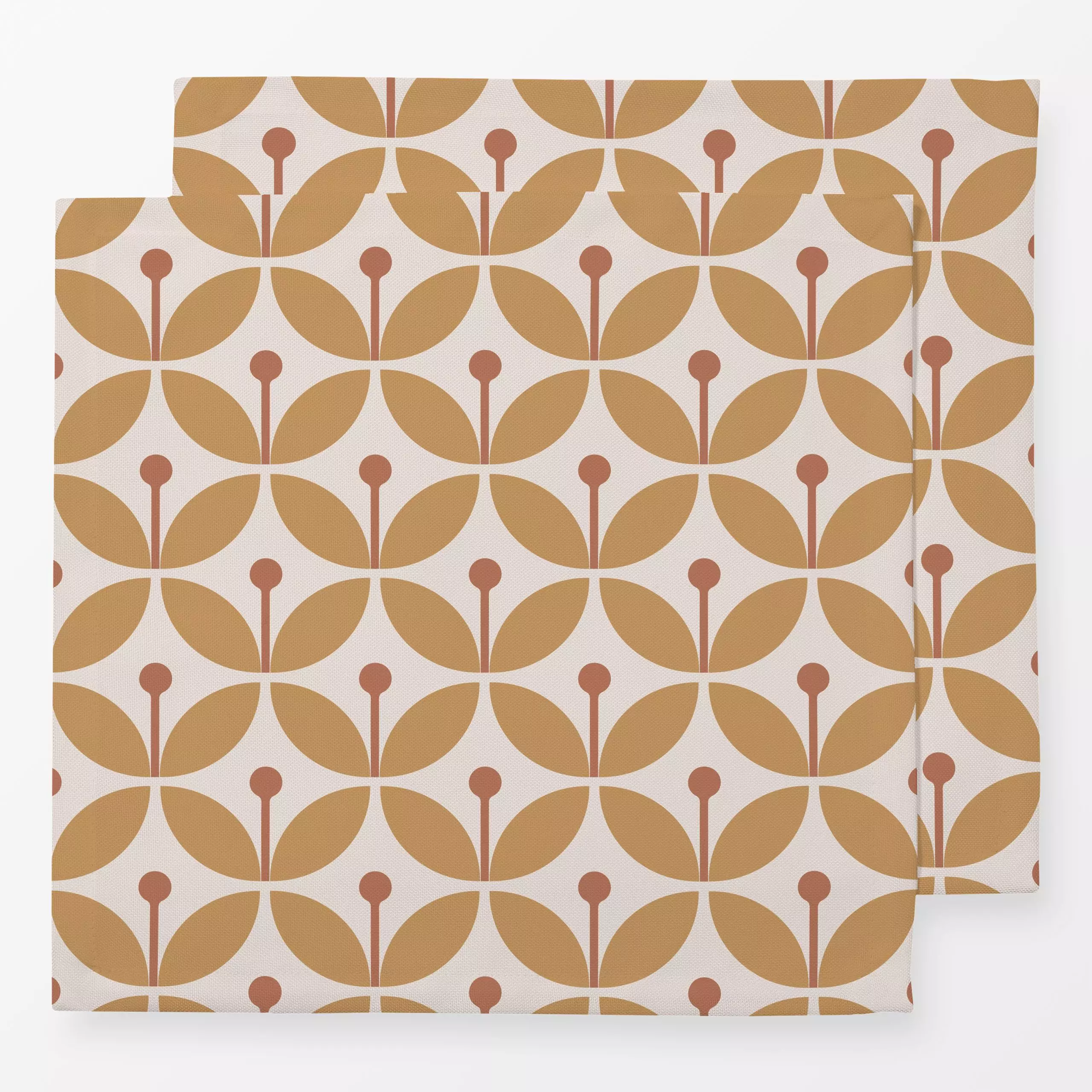 Servietten Modern Retro Floral Gelb - Symbole & Muster, Pflanzen & Botanik, Retro & Vintage - von „Kathrin Woo"; Muster, min...