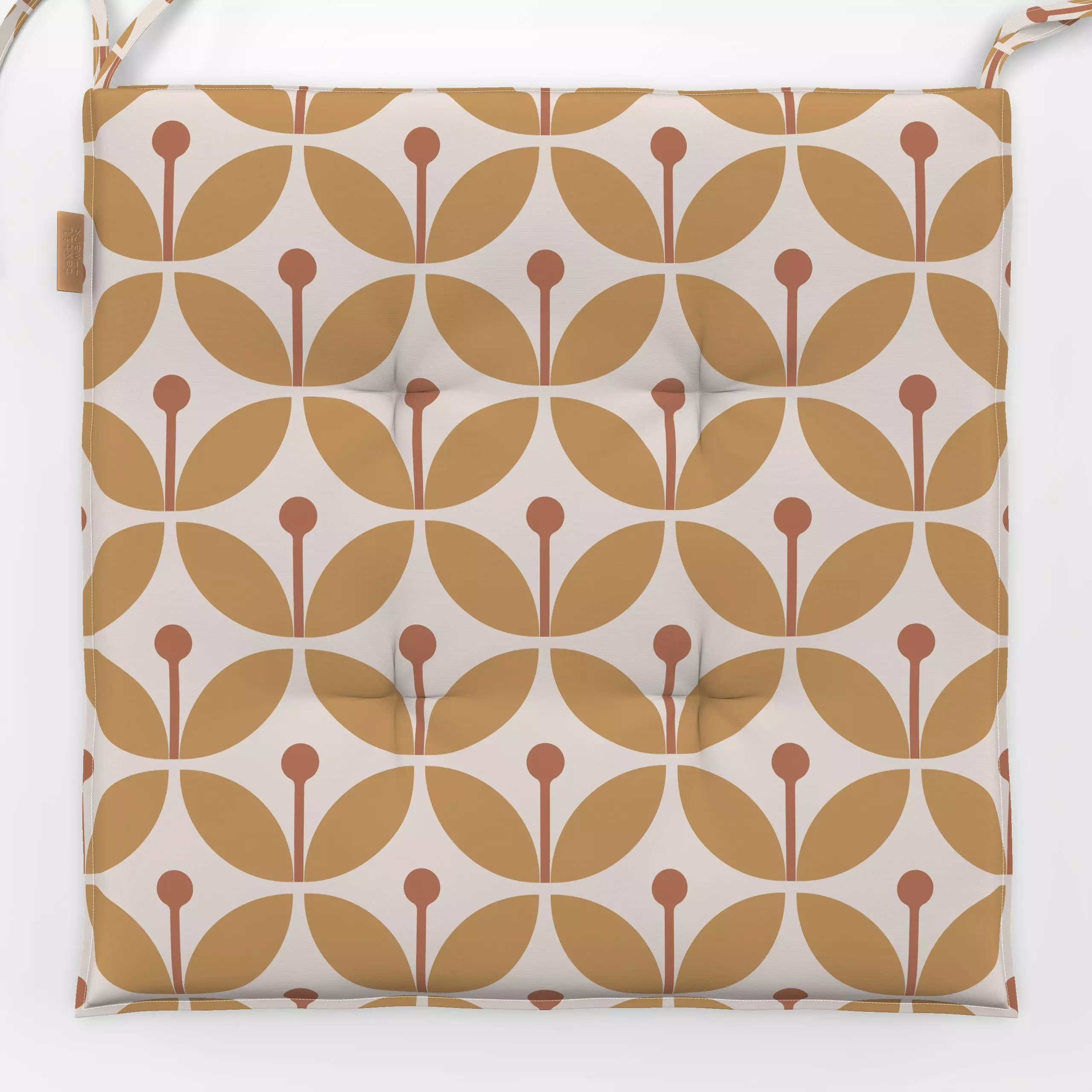 Sitzkissen Modern Retro Floral Gelb - Symbole & Muster, Pflanzen & Botanik, Retro & Vintage - von „Kathrin Woo"; Muster, min...