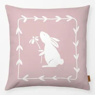 Kissen Hase mit Blume rosa