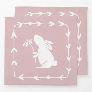 Servietten Hase mit Blume rosa