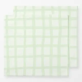 Servietten Lucky Me - Karo Gemalt Grün